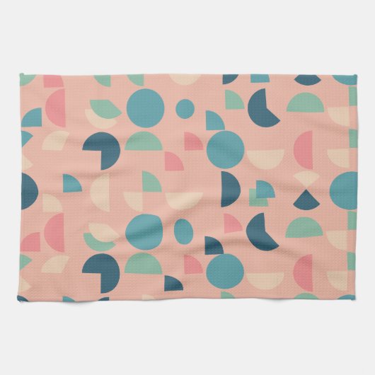 レトロピカラフルックモダンス幾何学模様 キッチンタオル (横)
