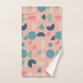 レトロピカラフルックモダンス幾何学模様 バスタオルセット (ハンドタオル)