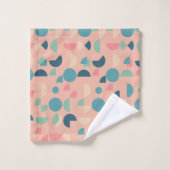 レトロピカラフルックモダンス幾何学模様 バスタオルセット (ウォッシュタオル)