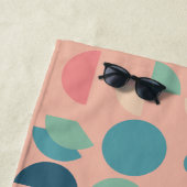 レトロピカラフルックモダンス幾何学模様 ビーチタオル (インサイチュ)