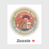 レトロピクセルアートレベリング私のスナック電源デザイン シール (シート)