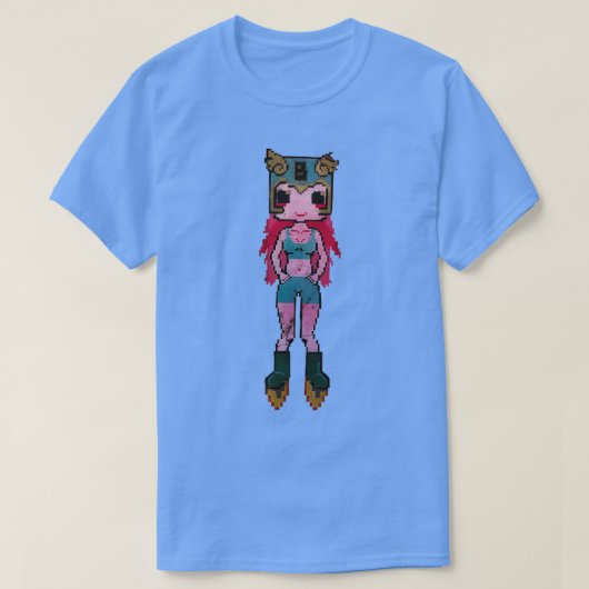 レトロピクセルガール Tシャツ (デザイン正面)