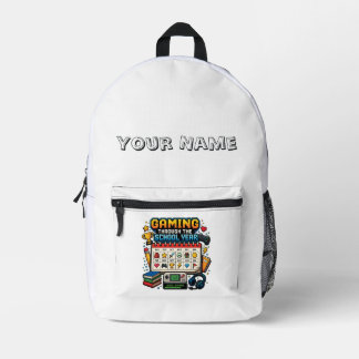 レトロピクセルゲーマーの学校生活 プリントバックパック