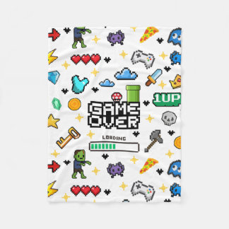 レトロピクセルゲーマー サスローケット、ゲーマーへのギフト フリースブランケット
