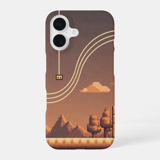 レトロピクセルバウンド iPhone 16ケース (裏面)