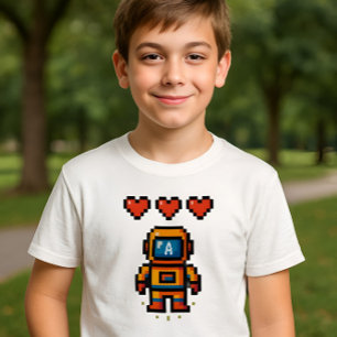 レトロピクセル宇宙キッズTシャツ トライブレンドTシャツ