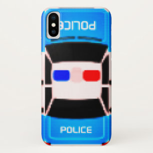 レトロピクセル警察の車のカバー iPhone X ケース