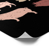 レトロピグラバーファームアニマルズスワインヴィンテージピグ ポスター (角)