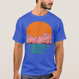 レトロピグレット農家キュートファーム動物愛好家ピグ518 Tシャツ