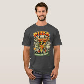 レトロピザタイム 楽しいピザスライス Tシャツ (正面フル)