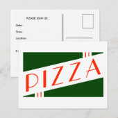 レトロピザパーティー インビテーションポストカード (正面/裏面)