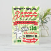 レトロピザパーティー 招待状 (スタンド正面)