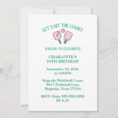 レトロピックボールがコート誕生日をヒット 招待状 (正面)