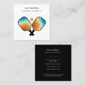 レトロピックボールパドルボールピックボールインストラクター スクエア名刺 (正面/裏面)