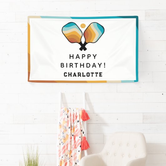 レトロピックボールパドル&ボールバースデーパーティー 横断幕 (インサイチュ)