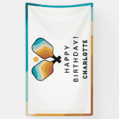 レトロピックボールパドル&ボールバースデーパーティー 横断幕 (縦)