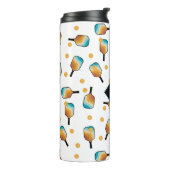 レトロピックボールパドル&ボールパターンモノグラム タンブラー (回転左)