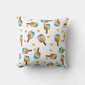 レトロピックボールパドル&ボールパターン クッション (正面)