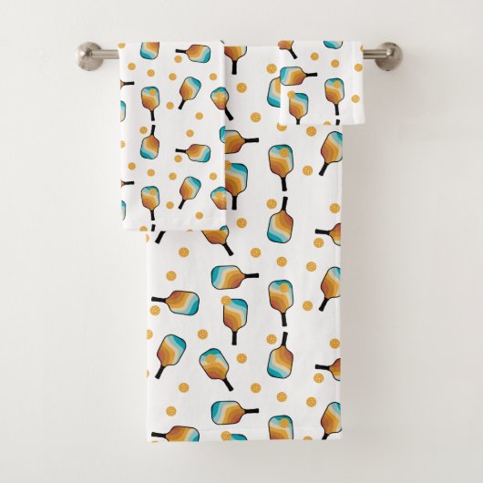 レトロピックボールパドル&ボールパターン バスタオルセット (インサイチュ)