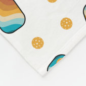 レトロピックボールパドル&ボールパターン フリースブランケット (角)