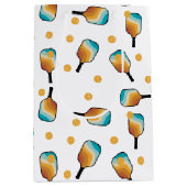 レトロピックボールパドル&ボールパターン ミディアムペーパーバッグ (正面)