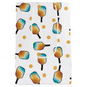 レトロピックボールパドル&ボールパターン ミディアムペーパーバッグ (裏面)