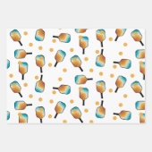 レトロピックボールパドル&ボールパターン ラッピングペーパーシート (正面2)