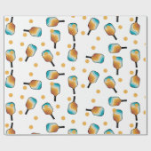 レトロピックボールパドル&ボールパターン ラッピングペーパー (フラット)