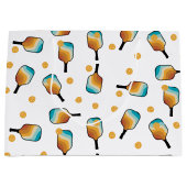 レトロピックボールパドル&ボールパターン ラージペーパーバッグ (正面)