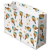 レトロピックボールパドル&ボールパターン ラージペーパーバッグ (裏面アングル)