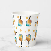 レトロピックボールパドル&ボールパターン 紙コップ (右)