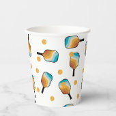 レトロピックボールパドル&ボールパターン 紙コップ (正面)