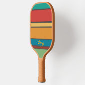 レトロピックボールパドル – 名前でパーソナライズ ピックルボールラケット (左)