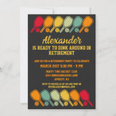 レトロピックボールパーティースポーツパドルズ退職 招待状 (正面)