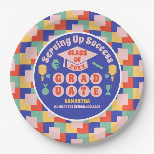 レトロピックボール卒業パーティー ペーパープレート (正面)