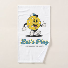 レトロピックボール漫画マスコットスウパーソナライズされたェット ハンドタオル
