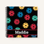 😍レトロピックボール/ブラック ノートブック (正面)