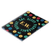 😍レトロピックボール/黒とイニシャル ノートブック (左側)