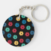 😍レトロピックボール/黒の両面キーチェーン キーホルダー (裏面)