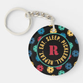 😍レトロピックボール/黒の両面キーチェーン キーホルダー (正面)