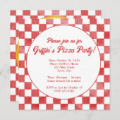 レトロピッツェリアピザパーティーイタリアンバースデーパーティー 招待状 (正面/裏面)