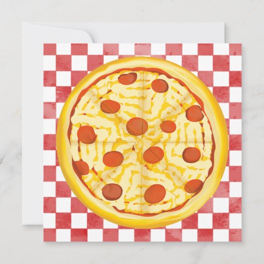 レトロピッツェリアピザパーティーイタリアンバースデーパーティー 招待状 (裏面)