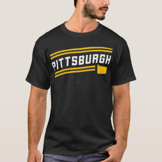 レトロピッツバーグシティストライプシティイエローペンシルバニア Tシャツ