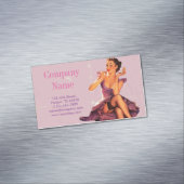 レトロピンアップガールヘアメイクアップアーティスト美容師 マグネット名刺 (インサイチュ)