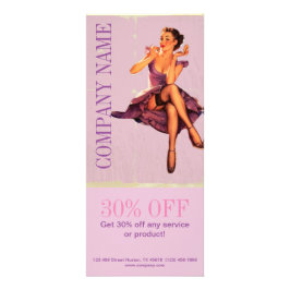 レトロピンアップガールヘアメイクアップアーティスト美容師 ラックカード