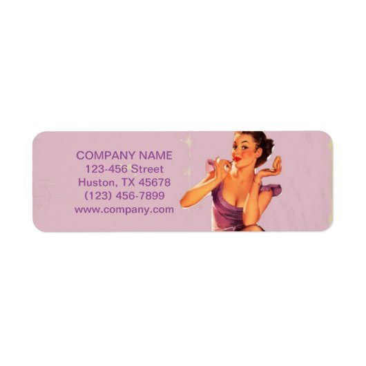 レトロピンアップガールヘアメイクアップアーティスト美容師 ラベル (正面)