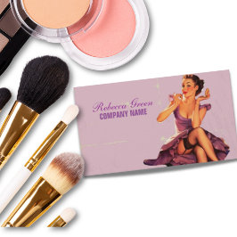 レトロピンアップガールヘアメイクアップアーティスト美容師 名刺