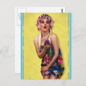 レトロピンアップガールポストカード ポストカード (正面/裏面)