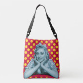 レトロピンアップガールポップ・アートのアート クロスボディバッグ (裏面)