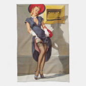 レトロピンアップガール キッチンタオル (縦)